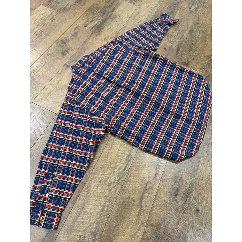 Vintage Polo Ralph Lauren Plaid Long Sleeve Button Up Big Shirt XL Blue‎ Multi - Picture 5 of 7